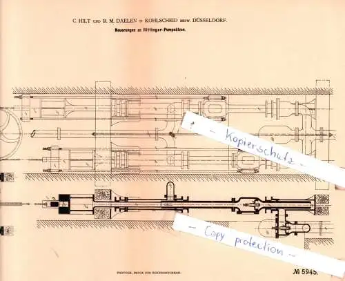 original Patent - C. Hilt und R. Daelen in Kohlscheid bezw. Düsseldorf , 1878 , Neuerungen an Rittinger-Rumpsätzen !!!