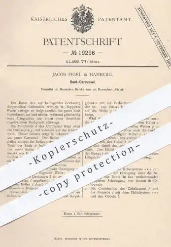 original Patent - Jacob Figel in Hamburg , 1881 , Boot - Karussell | Karussells , Sport , Spielzeug , Boote !!!