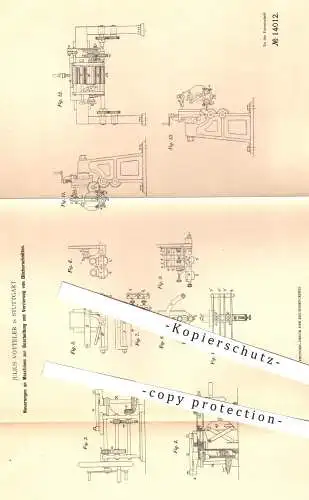 original Patent - Julius Votteler , Stuttgart  1880 , Bücherschnitt verzieren u. bearbeiten | Buch , Bücher , Buchbinder