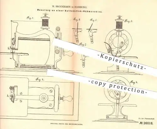 original Patent - M. Brodersen in Hamburg , 1883 , Kettenstich - Nähmaschine | Nähmaschinen , Nähen , Schneider !!!