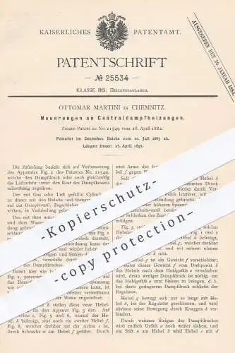 original Patent - Ottomar Martini , Chemnitz , 1883 , Zentraldampfheizungen | Heizung , Heizungen , Dampfkessel , Kessel