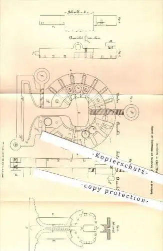 original Patent - Rennen in Creuznach , 1879 , Ermittlung u. Darstellung der Schienen - Abnutzung | Eisenbahn , Schiene