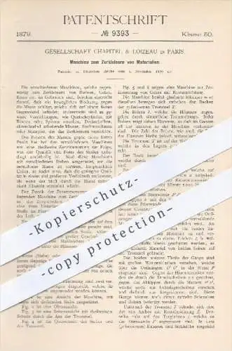 original Patent - Gesellschaft Chapitel & Loizeau in Paris , 1879 , Zerkleinern von Materialien | Mühle , Mühlen , Stein