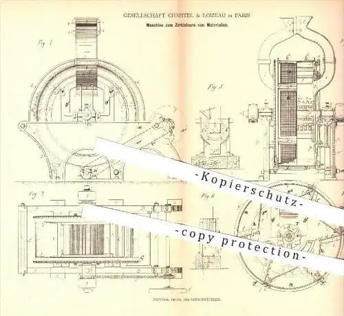 original Patent - Gesellschaft Chapitel & Loizeau in Paris , 1879 , Zerkleinern von Materialien | Mühle , Mühlen , Stein