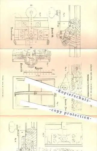 original Patent - A. Knüpfer , Dorndorf / Dornburg  1880 , Fensterverschlüsse | Fenster Verschluss , Schloss , Schlosser