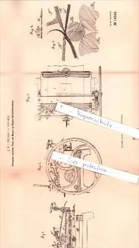 Original Patent  - J. M. J. Fecken in Aachen , 1880 , Gerberei !!!