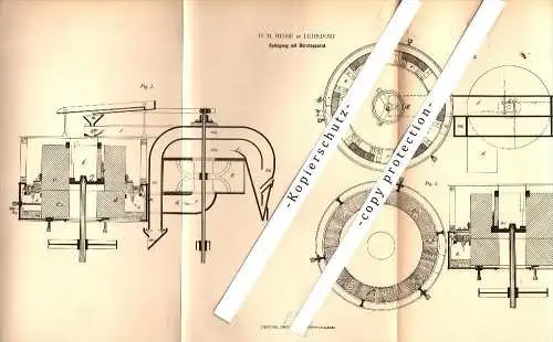 Original Patent - H.M. Hesse in Lehndorf b. Nobitz , 1880 , Bürstapparat für Mühle , Windmühle , Sachsen-Altenburg  !!