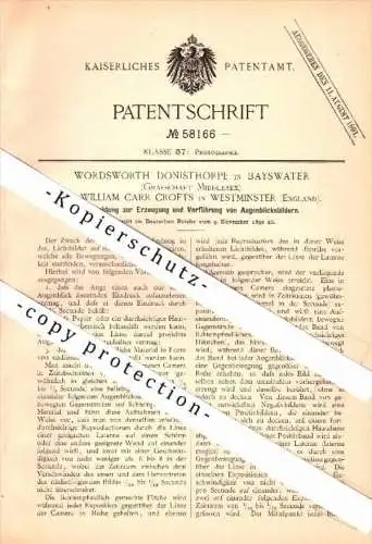 Original Patent - W. Donisthorp in Bayswater and W. Carr Crofts in Westminster , 1890 , Camera for instant pictures !!!