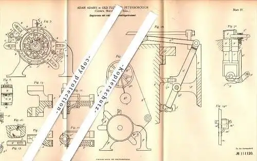 Original Patent - Adam Adams in Old Fletton Peterborough , Huntingdon , 1899 , brick press , roofing tiles !!!