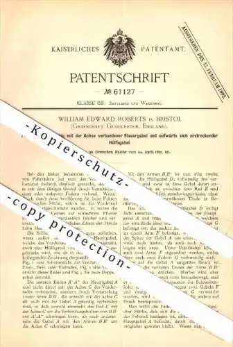 Original Patent - William Edward Roberts in Bristol , Gloucester , 1891 , Bicycle articulated fork , Fahrrad !!!