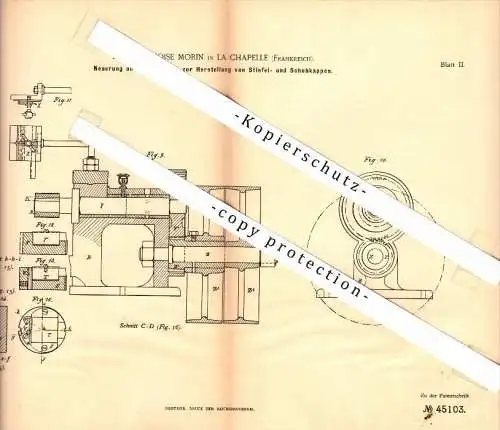 Original Patent - Antoine Moise Morin in Crécy-la-Chapelle&#8203; , 1887 , Machine pour bottes et chaussures !!!