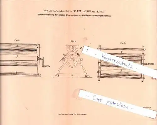 Original Patent  - Friedr. Aug. Lischke in Sellerhausen bei Leipzig , 1879 , !!!