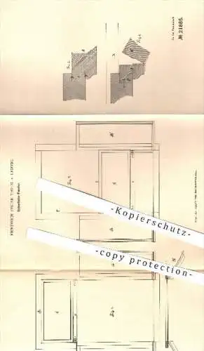 original Patent - Fr. Oscar Thiem , Leipzig , 1882 , Sicherheits - Fenster | Fensterbauer , Tischler , Fensterrahmen !!