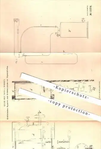 original Patent - Louis Rentzsch , Meissen  1882 , Elektrischer Apparat zum Ertönen von Signalpfeifen | Signal , Pfeifen