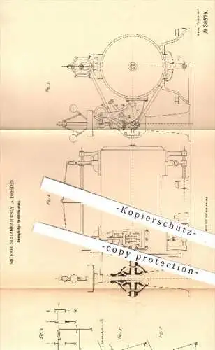 original Patent - Michael Schamrajewesky in Dresden , 1886 , Zwangläufige Ventilsteuerung | Steuerung , Dampfmaschinen !