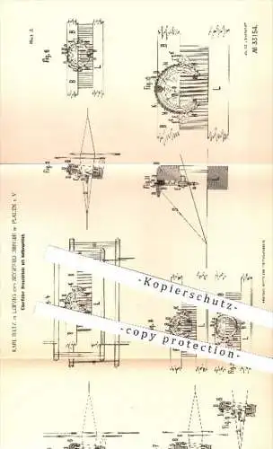 original Patent - K. Biltz , Leipzig u. S. Berger , Plauen , 1885 , Elberfelder Broschierlade mit Kettenantrieb | Weber