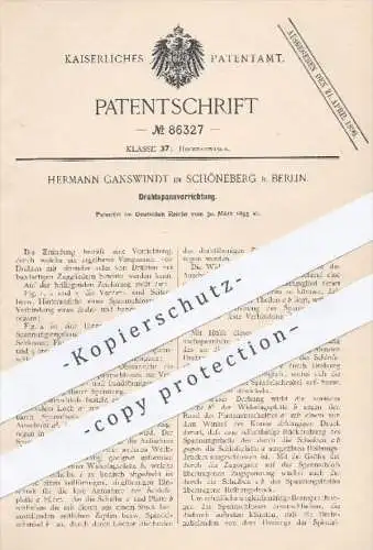 original Patent - Hermann Ganswindt , Berlin Schöneberg  1895 , Drahtspannvorrichtung | Draht , Drähte spannen , Hochbau