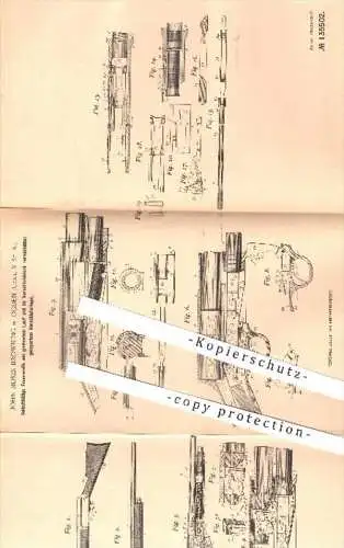 original Patent - J. Moses Browning , Ogden , Grafschaft Weber , Utah USA 1900 , Feuerwaffe mit gleitendem Lauf | Waffen