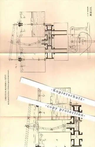 original Patent - Christoph Munnem in Köln , 1882 , Automatischer Flüssigkeitsmesser | Zählwerk , Flüssigkeiten !!!