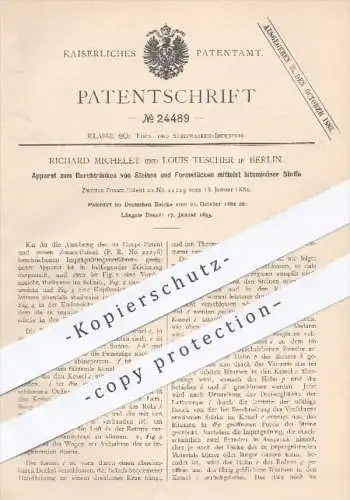 original Patent - R. Michelet , L. Tescher , Berlin , 1882 , Tränken von Steinen & Formstücken mit bituminösen Stoffen !