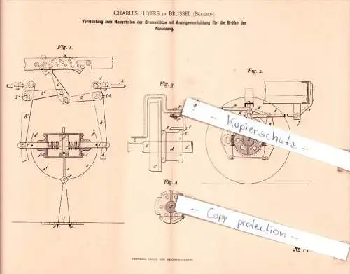 Original Patent  - Charles Luyers in Brüssel , Belgien , 1893 , Eisenbahnbetrieb !!!