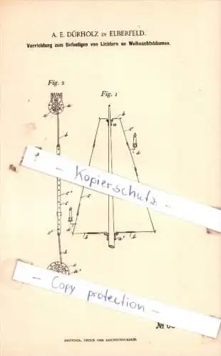 Original Patent  - A. E. Dürholz in Elberfeld , 1891 , Hauswirthschaftliche Geräthe !!!