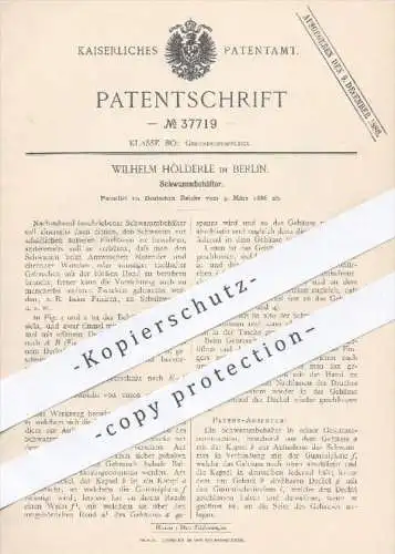 original Patent - W. Hölderle , Berlin , 1886 , Schwammbehälter | Medizin , Hygiene , Gesundheit , Arzt , Krankenhaus !!