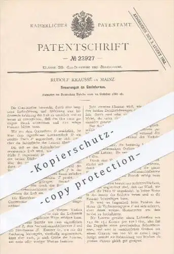 original Patent - R. Kraussé , Mainz , 1882 , Gaslaternen , Gaslaterne | Gas , Laterne , Licht , Lampen , Beleuchtung !!