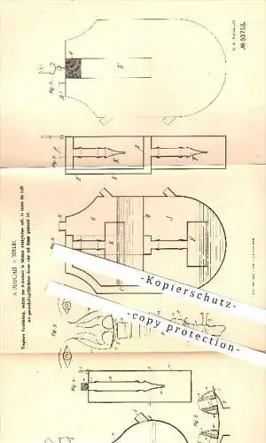 original Patent - A. Reischel , Berlin , 1889 , Gerät zum Reinigen verschmutzer Luft , zum Atmen , Atmungsgerät , Atmung