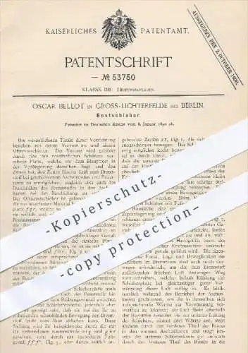 original Patent - O. Bellot , Gr. Lichterfelde / Berlin , 1890 , Rostschieber , Ofen , Öfen , Heizung , Feuerung , Rost