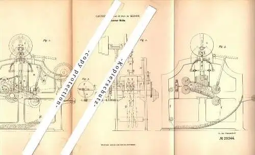 Original Patent - Grosselin in Sedan , 1884 , Hammer-Walke für Gewebe !!!