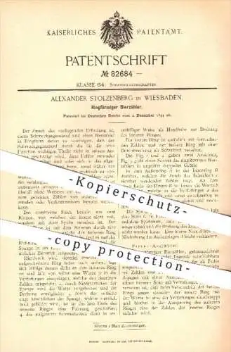 original Patent - A. Stolzenberg , Wiesbaden , 1894 , Ringförmiger Bierzähler , Bier , Gastronomie , Ausschank , Kellner