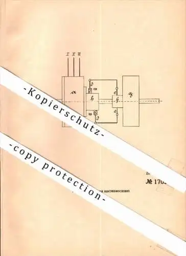 Original Patent - Carl Meinicke in Clausthal-Zellerfeld , 1904 , Wechselstrom - Feldmotor , Elektriker , Zellerfeld !!!