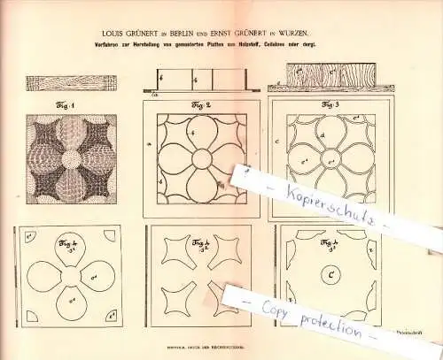 Original Patent  -  L. Grünert in Berlin und E. Grünert in Wurzen , 1892 , Bleichen, Färben !!!