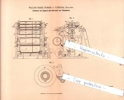 Original Patent  - William Hales Turner in Tunstall , England , 1887 , !!!