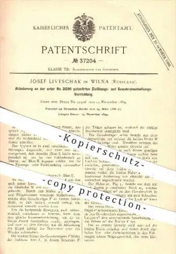 original Patent - J. Livtschak , Wilna , Russland , 1886 , Vorrichtung zur Zielübung u. zum Einschiessen mit Gewehr !!