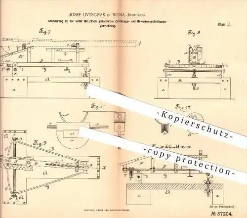 original Patent - J. Livtschak , Wilna , Russland , 1886 , Vorrichtung zur Zielübung u. zum Einschiessen mit Gewehr !!