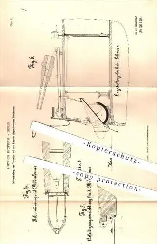 original Patent - Heinrich Eichwede in Berlin , 1884 , Seilverbindung von Torpedos , Torpedos , Kanonen , Geschosse !