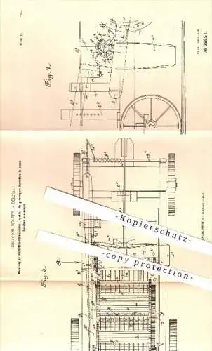 original Patent - Th. Hölzer , Bernau , 1884 , Kartoffelerntemaschine mit Sammelbehälter für Kartoffeln , Landwirtschaft