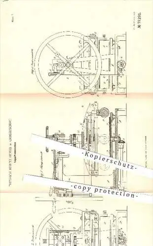 original Patent - F. M. Henkel , Crimmitschau , 1893 , Teigauftreibmaschine , Teig , Kuchen , Bäcker , Bäckerei , Backen