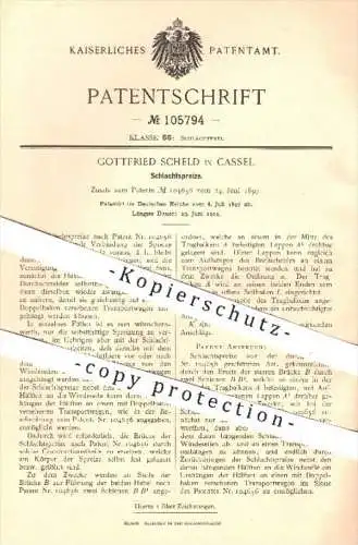 original Patent - G. Scheld , Kassel , 1897 , Schlachtspreize , Schlachten , Schlachter , Schlachterei , Fleischer !!