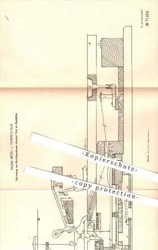 original Patent - F. Meyer , Bremervörde , 1891 , Nachklingenlassen der Töne an Pianofortes , Piano , Klavier , Musik