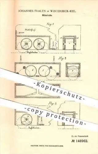 original Patent - Joh. Frauen , Kiel / Winterbeck , 1902 , Möbelrolle , Möbel , Rolle , Rollen , Laufrolle , Kugellager