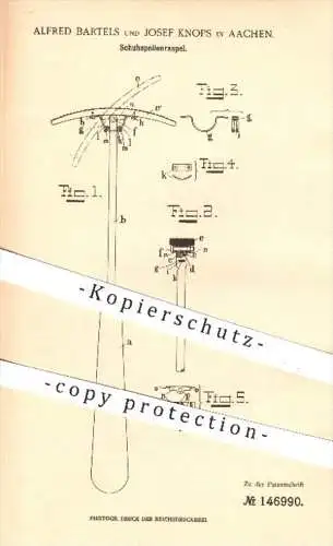 original Patent - A. Bartels , J, Knops / Aachen , 1902 , Schuhspeilenraspel , Schuhe , Schuhwerk , Schuster , Raspel !!