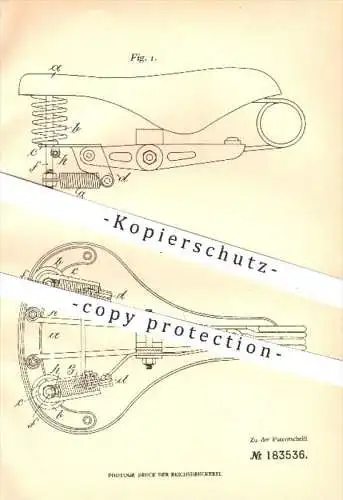 original Patent - Wittkop & Co. in Bielefeld , 1906 , Federung für Fahrradsattel , Fahrradsättel , Sattel , Fahrrad !!!