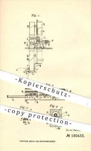 original Patent - F. A. Grosse in Bischofswerda , 1905 , Entnehmen von Glasröhren aus Pressform , Pressen , Glas !!