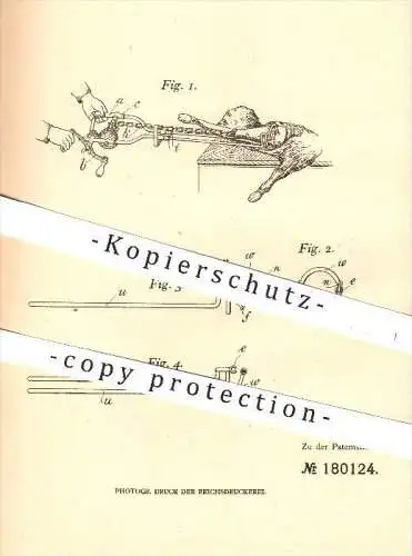 original Patent - H. Hauptner , Berlin , 1906 , Gerät zum Abtrennen von Fötusgliedern , Tierarzt , Tiermedizin , Tiere !