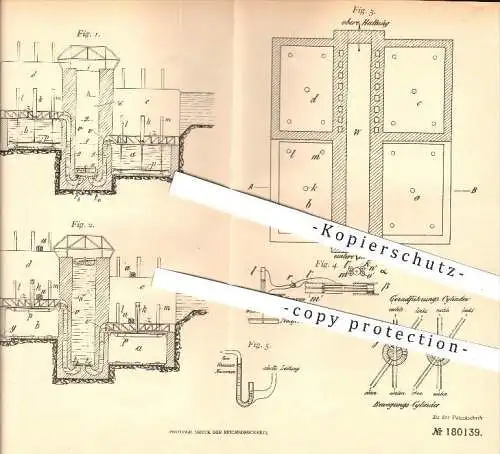 original Patent - Hans Krey , Lünen / Lippe , 1903 , Schachtschleuse ohne Wasserverbrauch mit Seitenkammern , Schleuse !