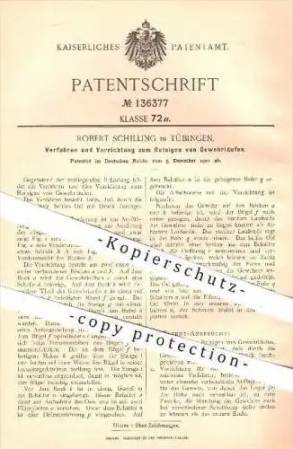 original Patent - Robert Schilling in Tübingen , 1901 , Reinigen von Gewehrläufen , Gewehr , Gewehre , Waffen , Jäger !