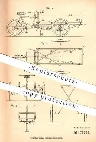 original Patent - Paul Bünnagel in Elsdorf , 1904 , Transport - Fahrrad mit Krankenbahre , Dreirad , Krankentransport !!